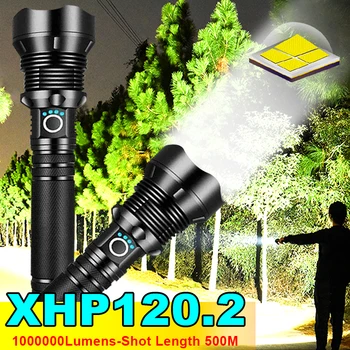 1000000 Lumena XHP120.2 Moćna LED Svjetiljka USB Punjiva LED Prijenosna Svjetiljka sa Zoom IPX65 Taktički Žarulja-bljeskalica Glavu fenjer