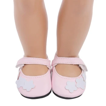 18-inčni cipele za lutke za djevojčice, lijepi bijeli cvijet je ružičaste cipele za princeze, američka cipele za novorođenčad, dječje igračke, 43 cm, baby lutke s20 0