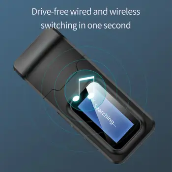 2 u 1 Bluetooth 5,0 Audio Predajnik Prijemnik sa LCD zaslonom Mini Prijenosni AUX USB Wireless Audio Adapter za TELEVIZOR, za Automobil PC
