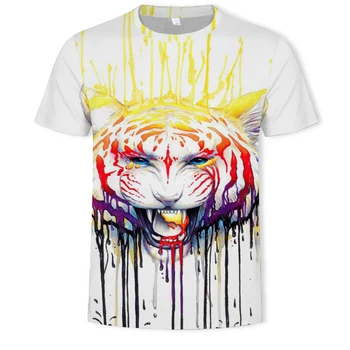 2021 Muška ljetna Nova moda majica sa po cijeloj površini životinja Tigar i Lav Kralj Muška zabavna majica 3DT kratkih rukava hip-hop party top