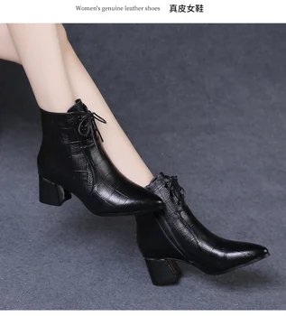 2022 nove kožne cipele u retro stilu na visoku petu čizme ženske cipele cipele ručne izrade trendy ženske cipele