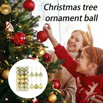36 Kom. Home Dekor Plastične Loptice Dekoracija za prostor 4 cm Rotirajući Božićno drvce Božićni ukras za zurke Plava Kugla