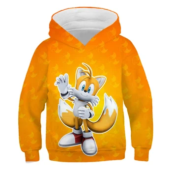 4-14 godina Hoodies Super Crtani Sonic Djeca Veste s po cijeloj površini za dječake Džemper sa kapuljačom 3D Šarene Косплэй Odijelo Majice za djevojčice odjeću
