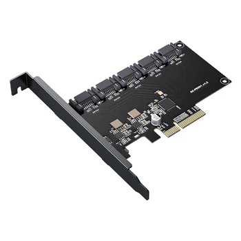 Acasis 6 Gb / s SATA PCIE 1X Adapter 5/8/10 Luka SATA3.0 PCIE Kontroler Za PCI kartice za Proširenje Sata Riser SSD Malo Dodati na Karticu
