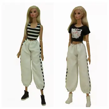 Bijela Skraćene Top Hlače 1/6 BJD Lutkarska Odjeću za Barbie lutke Outfits Lady Uredski Košulja Hlače 11,5