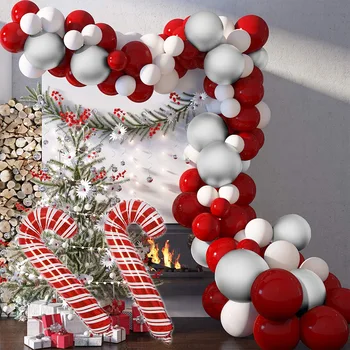 Božićni Baloni Гирлянда Luk Kit Crveni Balon Luk Zvijezda Djed Mraz Bombona Folija Baloni Za Zabavne Božićne Zabave Ukras