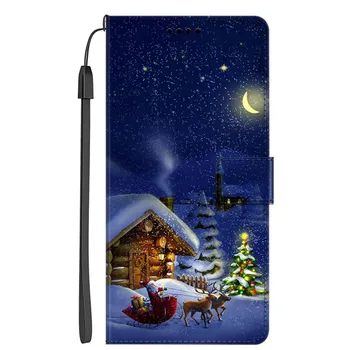 Božićni kožna torbica za Google Pixel 3A XL Pixel 2 XL Pixel 4 XL Pixel 6 Pro Torbica za telefon Božićni poklon Magnet Kožna torbica