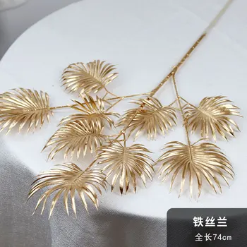 Božićni Umjetni Cvijet Zlatni Srebrni Plastične Biljke Grančica Palme Glavni DIY Svadbeni Buket Cvijeća Dekoracija Zidova
