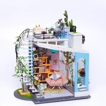 DIY lutkine Minijaturna Kuća Lutaka Namještaj, Drvena Kućica za lutke Setovi za djecu Poklon za Dropshipping 0