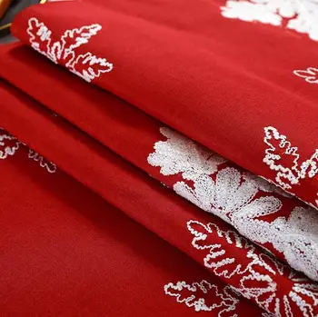 Europa crvena pahuljica umjetnička vez krevet Stol Trkač zastava tkanina poklopac cvjetne čipke stolnjak mat kuhinja Božićni domjenak dekor
