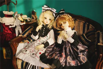 Haljina lutka BJD pogodan za 1/3 1/4 1/6 veličine modni div lutka crna full malo haljina i pribor za lutke