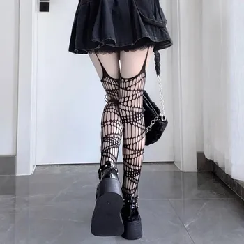 Japanski Харадзюку Выдалбливают Čarape za tijelo Ženska moda Black Gotički Hulahopke Cosplay Odijelo Anime Lolita Hulahopke 0