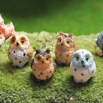 Kawai Mini Sova Životinje Minijature od Umjetne smole figurica Zanat Posude za Bonsai Home Vilinski Vrt Ukras Vrtni ukras