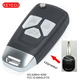 Keyecu Modernizirana Daljinski Privjesak 433,92 Mhz 4D60 Čip za Chevrolet Optra Lacetti FCC ID: SAKS-01TX