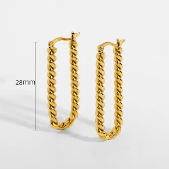 Kshmir 2021 Modni metalni zlatne naušnice sa twist Ženske jednostavne naušnice od цинкового legure Naušnice rođendanski poklon za djevojčice naušnice