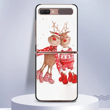 Lijep Božićni Los šok-dokaz Sklopivi Mobilni Hard Case za Samsung Galaxy Z Flip 3 5G Crna Torbica za telefon Fundas