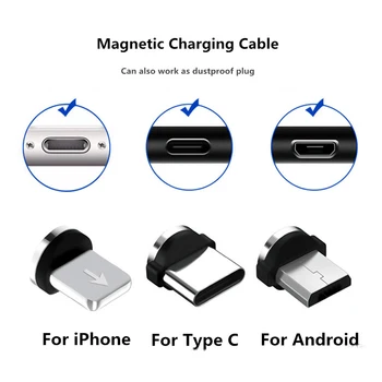 Magnetni Kabelski priključak USB Kabel za priključak adaptera za iPhone 8 pin USB C Priključci Micro Type C za brzo punjenje Android USB Punjač Kabel Utikač