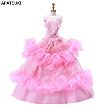 Modni ružičastoj haljini lutke s cvjetnim uzorkom za lutke Barbie Odjeću Princeza vjenčanicu i Odijelo 1/6 BJD Pribor za lutke Dječje igračke