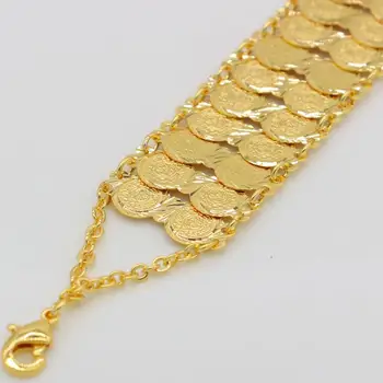 Narukvice sa zlatnim kovanicama za žene i muškarce Zlatnu Boju Narukvica od Мусилма Za žene Islam Arapski/Bliski Istok/Afrika/Etiopska Nakit