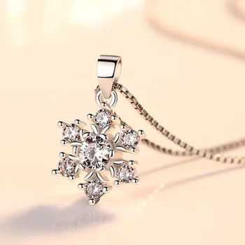 NEHZY Nova ženska moda crystal pahuljica ogrlica privjesak jednostavan temperament klasicni visoku kvalitetu slatka cvijet srebrni nakit