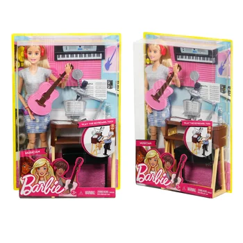 Originalne Lutke Barbie Glazbenik Igre Skup plus Glazbene Pribor, Fleksibilne Zglobove, Barbie Kolekcionar Djevojke Djeca za Poklon Igračke FCP73
