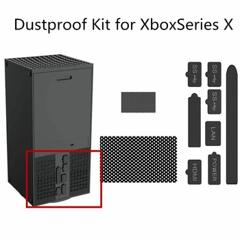 Prašinu Mrežasti Filtar Komplet Štitnika za Priključka Poklopac za Xbox Konzola Serije X Plastični Pribor Silikon Izradi Paket Zaštitnik