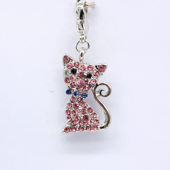 Prekrasan mačak gorski kristal spone-omar dijamantni privjesak šarm modni dodaci DIY