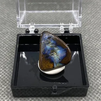 Prirodni rijedak australski iron opal (fotografirao vlažna vode) uzorak dragog kamena uzorak minerala kvarca dragulji okvira veličine 3,5 cm 0