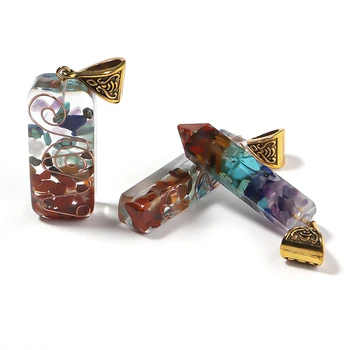 Privjesci i ogrlice od prirodnog Kamena s kristalne štapom za izradu nakita Funky Mješoviti Točka Šarma Moda