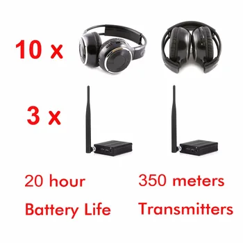 Profesionalne Slušalice s Tihi Дискотечной Zvučni Sustav Rf Bežične slušalice (10 sklopive slušalice + 3 odašiljača)