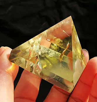 Savršeno !! prirodni limun-žuta i bistra kristalna piramida od kvarca