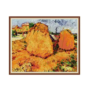 Van Gogh-Rick Sijena u Provansi skup križićima aida 14ct 11ct broj tiskanih uboda na platnu, vez DIY ručni rad je ručni rad