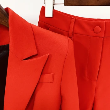 VISOKA KVALITETA Nova Moda 2021 Dizajn blazer Odijelo Komplet ženske Crvene blazer s jedne пуговицей Spaljene dahtati Odijelo