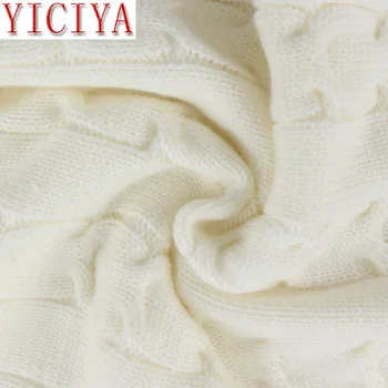 YICIAY 2021 Bijela Jesensko-zimski komplet od 2 predmeta Casual odijelo Večernje odjeće Džemper bez rukava Top Prsluk Kratke Mini Ženski komplet pletene