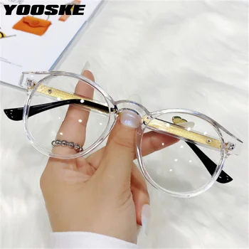 YOOSKE Modni Okrugle naočale u okvirima Za žene Vintage naočale s prozirnim staklima Za muškarce Optički računala naočale u okvirima Dekorativni bodovi