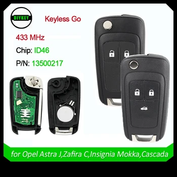 Zamjena DIYKEY Keyless go Flip Daljinski Ključ 433 Mhz ID46 za Opel/Vauxhall Astra J, Zafira C,Insignia Mokka,Kaskada 2009-2016