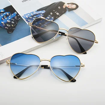 МАЙТЕН Sunčane naočale u obliku srca Metalne Ženske Marke dizajnerske modne rimless LJUBAV Prozirne Oceana Leće, Sunčane naočale Oculos UV400
