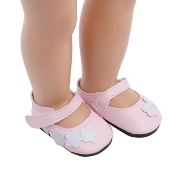 18-inčni cipele za lutke za djevojčice, lijepi bijeli cvijet je ružičaste cipele za princeze, američka cipele za novorođenčad, dječje igračke, 43 cm, baby lutke s20 1