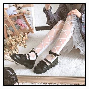 Čarape u stilu Lolita Ženski ljeto SiOn Staklene tanke čarape od teleće kože iznad koljena Za djevojčice Čarape u stilu Lolita 1