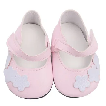 18-inčni cipele za lutke za djevojčice, lijepi bijeli cvijet je ružičaste cipele za princeze, američka cipele za novorođenčad, dječje igračke, 43 cm, baby lutke s20 2