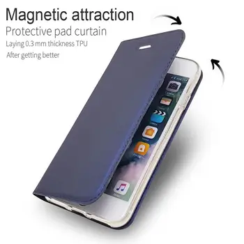 ZEALLION za iPhone 5 5s 6s 7 8 11 Plus X Luksuzni Tanki Magnetski Držač za kartice od umjetne kože, s gornjim postoljem Torbica 2