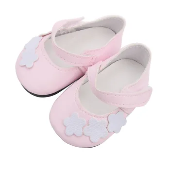 18-inčni cipele za lutke za djevojčice, lijepi bijeli cvijet je ružičaste cipele za princeze, američka cipele za novorođenčad, dječje igračke, 43 cm, baby lutke s20 3