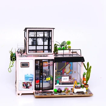 DIY lutkine Minijaturna Kuća Lutaka Namještaj, Drvena Kućica za lutke Setovi za djecu Poklon za Dropshipping 3