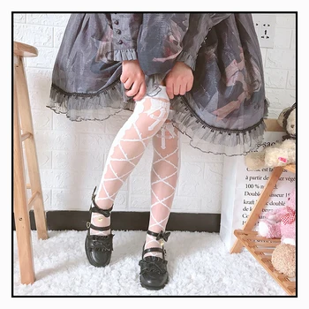 Čarape u stilu Lolita Ženski ljeto SiOn Staklene tanke čarape od teleće kože iznad koljena Za djevojčice Čarape u stilu Lolita 3