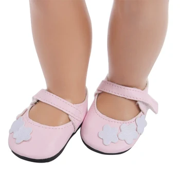 18-inčni cipele za lutke za djevojčice, lijepi bijeli cvijet je ružičaste cipele za princeze, američka cipele za novorođenčad, dječje igračke, 43 cm, baby lutke s20 4
