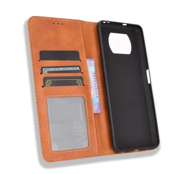Luksuzna kožna flip poklopac u retro stilu za Xiaomi Poco X3 NFC F2 Pro PocoPhone F1 Torbica za torbicu Stalak za karte Magnetska korice za knjige Torbica za telefon 4