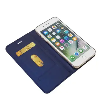 ZEALLION za iPhone 5 5s 6s 7 8 11 Plus X Luksuzni Tanki Magnetski Držač za kartice od umjetne kože, s gornjim postoljem Torbica 4