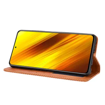 Luksuzna kožna flip poklopac u retro stilu za Xiaomi Poco X3 NFC F2 Pro PocoPhone F1 Torbica za torbicu Stalak za karte Magnetska korice za knjige Torbica za telefon 5