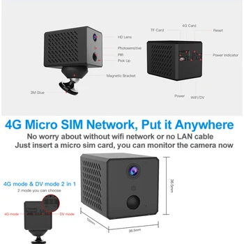 Vstarcam Nova 4G Bežična Mini - Kamera 1080P 4G IP kamera 2600 mah Punjiva Skladište Wifi Kamere IR za Noćni Nadzor Sigurnosnih Kamera 5