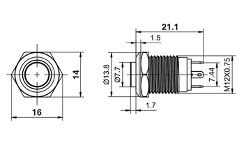 1 kom. 12 mm Visoki Okrugli Vodootporne Trenutna Metalni Gumb Od Nehrđajućeg Čelika Prekidač LED Svjetlo Sjaj Auto-Ton Automatski reset 0